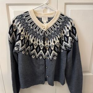 Women's Gray Patterned Sweater